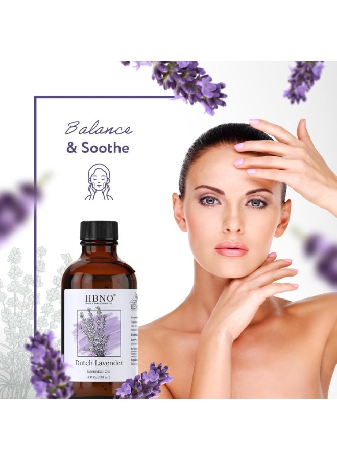 HBNO California Bottled Dutch Lavender Essential Oil 4 fl oz (120ml) - Natural Lavender Oil for Skin, Perfect for Cleaning, Aromatherapy, DIY & Diffuser - Image 2
